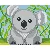 Pixel szett 1 normál alaplappal, színekkel, koala, fekvő kép