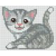 Pixel szett 1 normál alaplappal, színekkel, szürke cica, (801361)