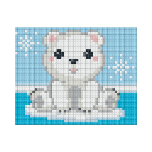 Pixel szett 1 normál alaplappal, színekkel, jegesmedve, bébi