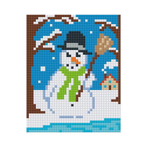 Pixel szett 1 normál alaplappal, színekkel, hóember
