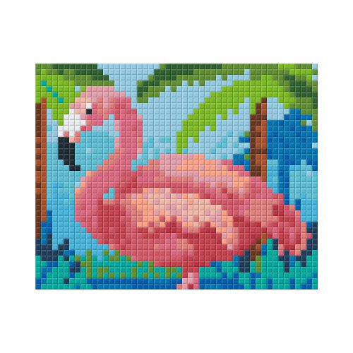 Pixel szett 1 normál alaplappal, színekkel, flamingó