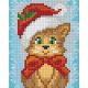 Pixel szett 1 normál alaplappal, színekkel, karácsonyi cica