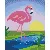 Pixel szett 1 normál alaplappal, színekkel, flamingó, naplementével
