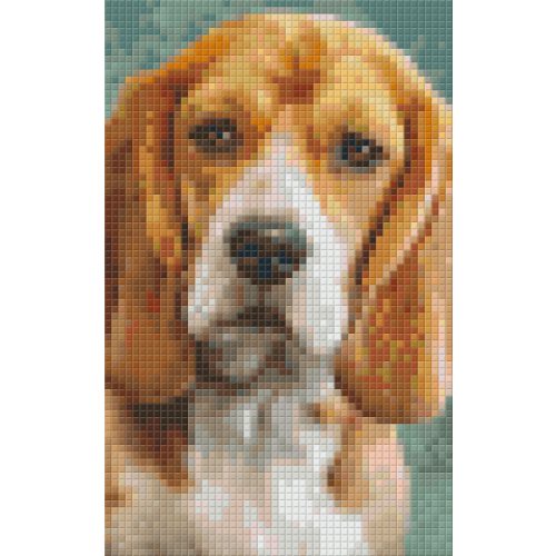 Pixel szett 2 normál alaplappal, színekkel, kutya, basset hound, 802092