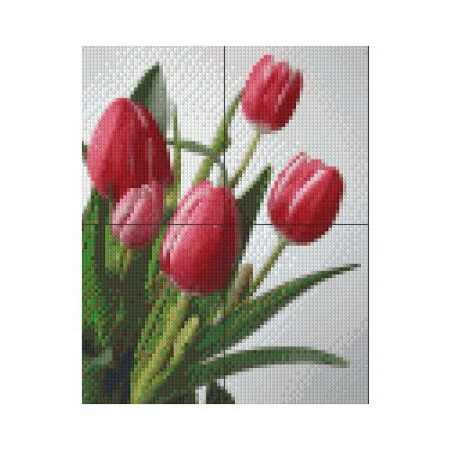 Pixel szett 3 normál alaplappal, színekkel, tulipánok