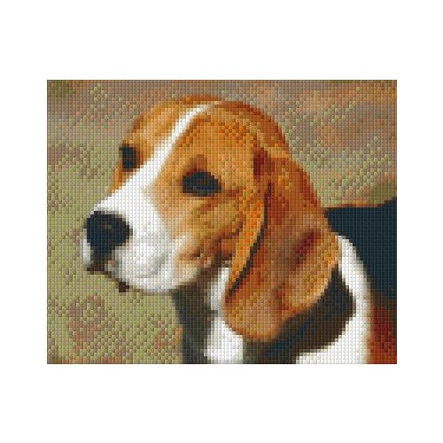 Pixel szett 4 normál alaplappal, színekkel, kutya, beagle