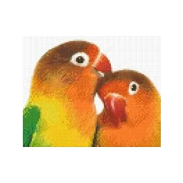Pixel szett 4 normál alaplappal, színekkel, papagájok