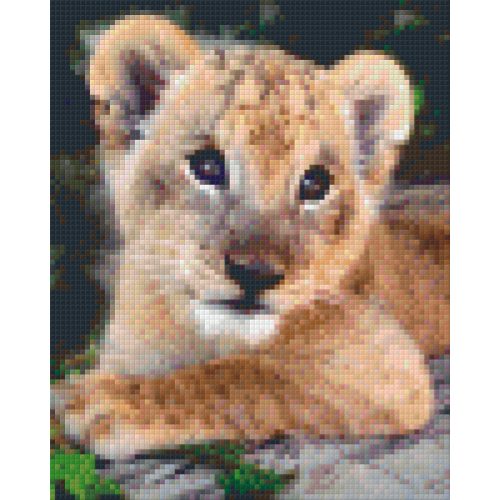 Pixel szett 4 normál alaplappal, színekkel, oroszlánkölyök