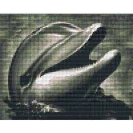   Pixel szett 4 normál alaplappal, színekkel, delfin (804268)