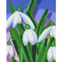 Pixel szett 4 normál alaplappal, színekkel, hóvirág