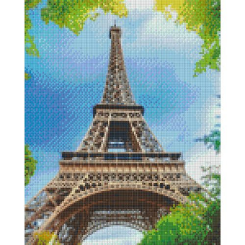 Pixel szett 9 normál alaplappal, színekkel, Eiffel-torony