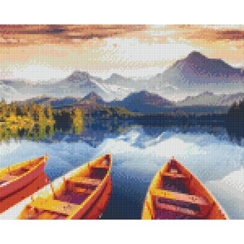 Pixel szett 9 normál alaplappal, színekkel, hegyek tóval
