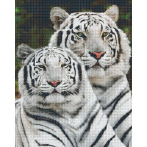 Pixel szett 16 normál alaplappal, színekkel, fehér tigrisek