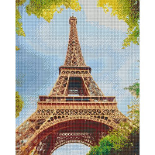 Pixel szett 16 normál alaplappal, színekkel, Eiffel-torony