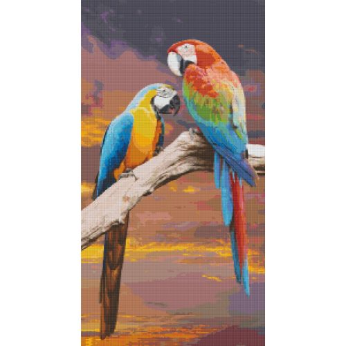 Pixel szett 20 normál alaplappal, színekkel, papagájok