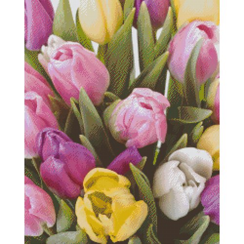 Pixel szett 24 normál alaplappal, színekkel, tulipánok