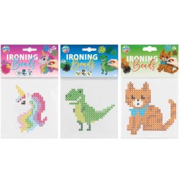   Vasalható gyöngykészlet, 15x15cm-es alaplappal, 3 féle (unikornis, dinoszaurusz, macska)