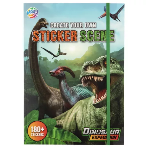 Matricázós készlet, A/4, 10 háttér és 6 ív matrica, dinoszauruszok