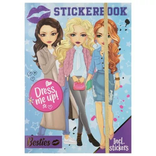 Matricázós készket, A/4, 10 háttér és 6 ív matrica, Besties Dress me up!