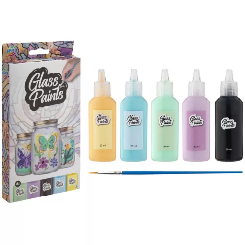 Üvegfóliafesték készlet ecsettel, 5x20ml, Moxy