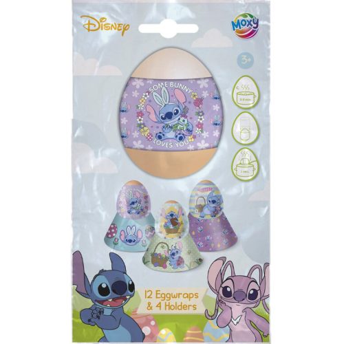 Stitch tojásdíszítő fólia húsvétra, 12 db fólia és 4 db tojástartó