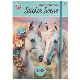   Matricázós készlet, A/4, 10 háttér és 6 ív matrica, lovak