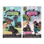 Képkarcoló szett, mágneskészítő, 10 db/csomag, 2 féle változat (dinoszauruszok, tündérek)