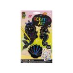 Képkarcoló szett, 4 figura kiegészítőkkel, 4 féle változat (hableány, unikornis, láma, vadállatok)