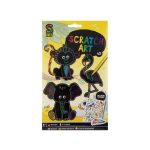 Képkarcoló szett, 4 figura kiegészítőkkel, 4 féle változat (hableány, unikornis, láma, vadállatok)