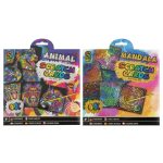 Képkarcoló szett, 20x20cm, 6 db/csomag, 1 karcoló pálca, 2 féle téma (állatok, mandala)