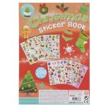 Karácsonyi matricás füzet kb. 200 matricával, A/4, 8 lapos