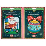 Gyémántfestés szett, karácsonyi, XL kövekkel, A/5, 2 féle (télapó, gömb)