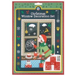   Karácsonyi ablakdekoráló készlet, 3 db A/4 stencil és 4 ablakfilc (800083)