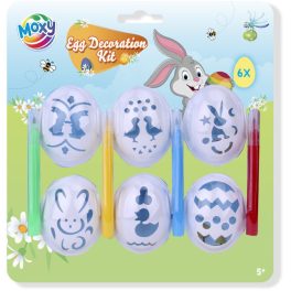 Tojásfestő sablonok, 6 db sablon és 4 db filctoll