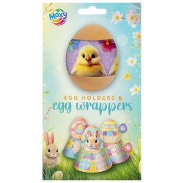   Tojásdíszítő fólia húsvétra, 12 db fólia és 4 db tojástartó, Moxy