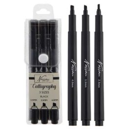   Kalligráfia filctoll szett, fekete, 3 db/csomag (2,5-3,5-4,0 mm)