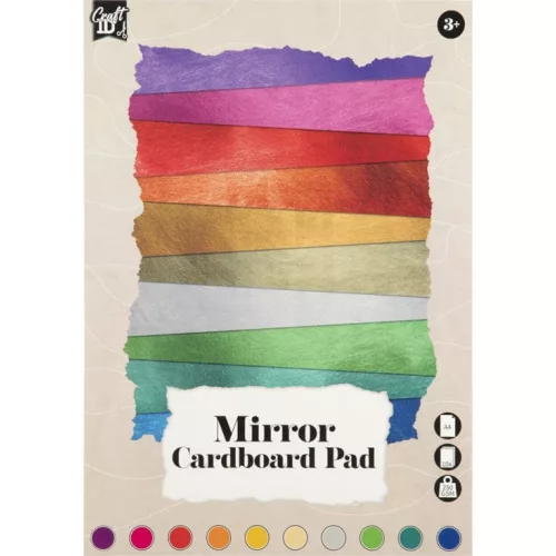 Metál (tükör) karton, A/4, 250 g, 10 szín, 10 lap/cs