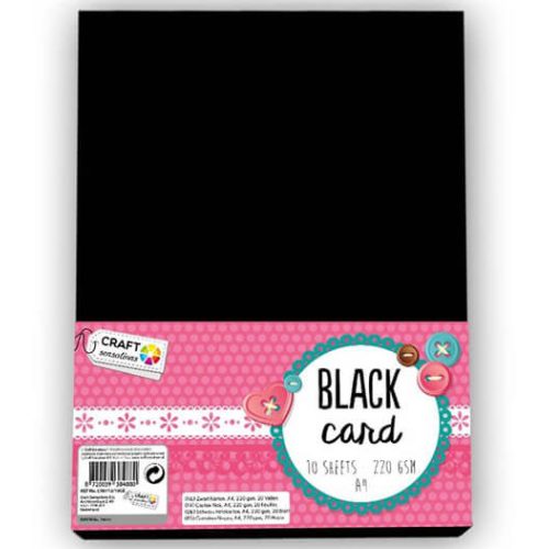 Fekete karton, fotókarton, A/4, 220 g, 10 lap/cs