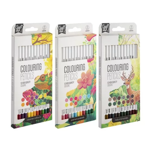 Színes ceruzakészlet 12 db-os, 3 féle változat (intenzív, pasztell és natúr színek)