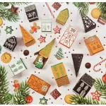 Adventi naptár készítő szett, 12 ív lappal, A/4, 250g, fólia dekorral