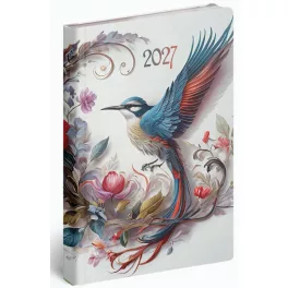   Realsystem határidőnapló, B/6, heti tervező, 2027, Fiestina Light kolibri