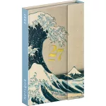 Realsystem mágnessel záródó agenda, határidőnapló, heti tervező, 11x16cm, 2027, Katsushika Hokusai