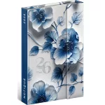 Realsystem mágnessel záródó agenda, határidőnapló, 11x16cm, heti tervező, 2026, Porcelain Flower