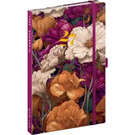   Realsystem design agenda, határidőnapló, 13x21cm, heti tervező, 2027, Vintage Flowers