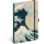 Realsystem Notique design keményfedeles notesz, napló 13x21cm, vonalas, Katsushika Hokusai