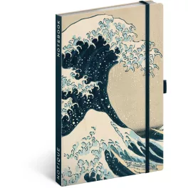  Realsystem Notique design keményfedeles notesz, napló 13x21cm, vonalas, Katsushika Hokusai