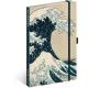 Realsystem Notique design keményfedeles notesz, napló 13x21cm, vonalas, Katsushika Hokusai