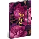 Realsystem Notique design keményfedeles notesz, napló 13x21cm, vonalas, Purple Flowers