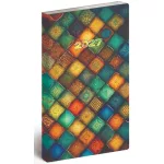 Realsystem zsebnaptár, álló, heti, 9x16,5cm, 2027. Flexi mozaik