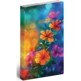   Realsystem zsebnaptár, álló, heti, 9x16,5cm, 2027. Flexi floral